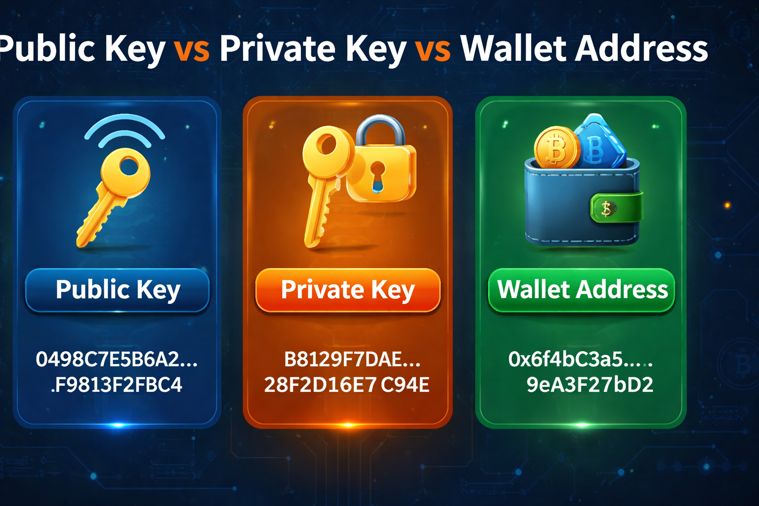 Public Key vs Private Key vs Wallet Address