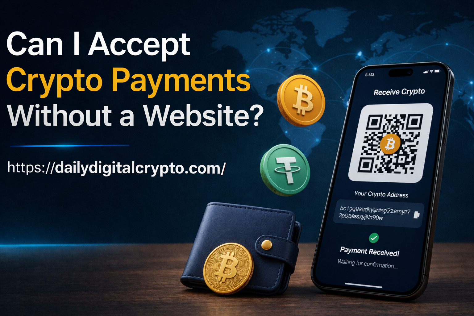 can i accept crypto payments without a website