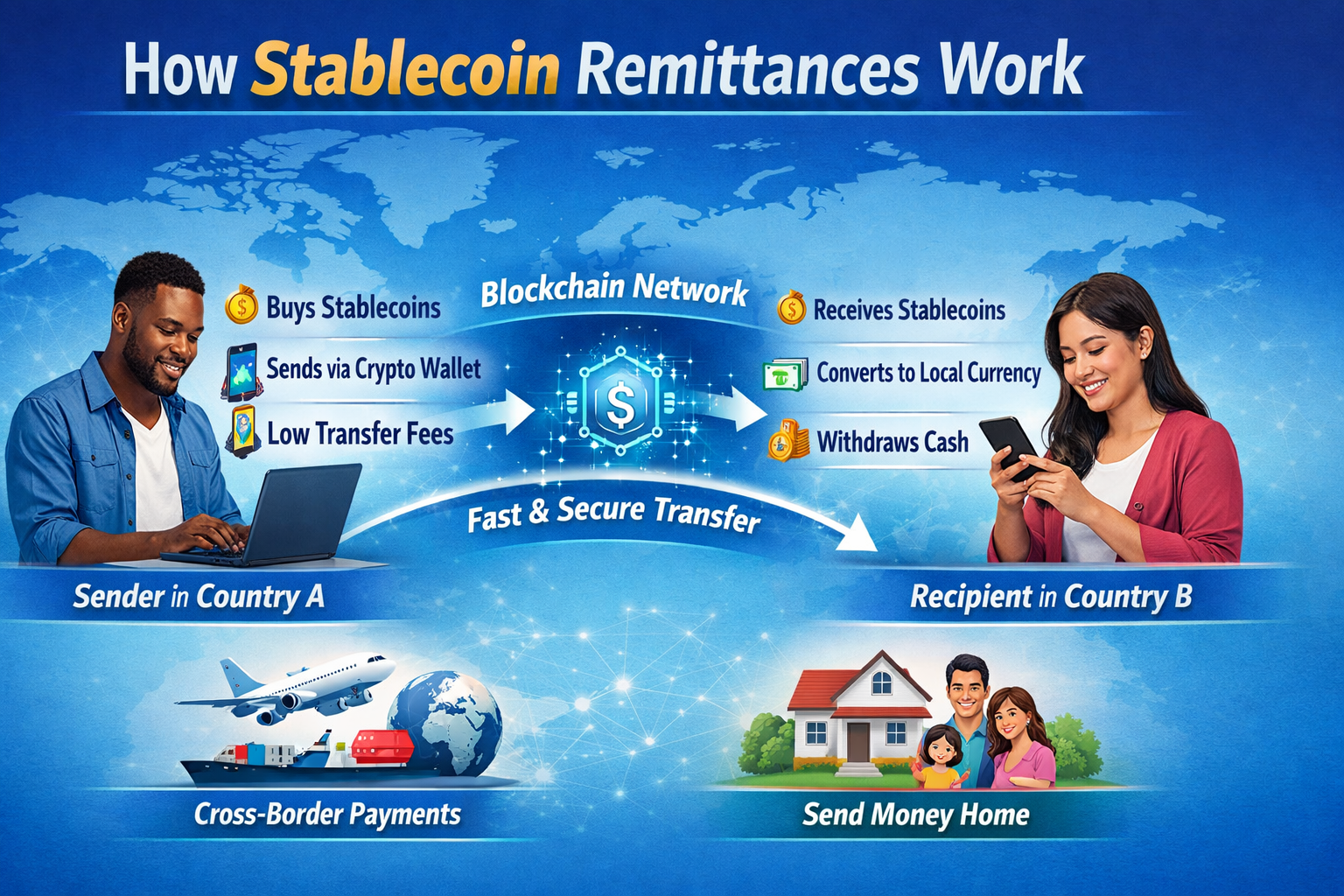 how stablecoin remittances work