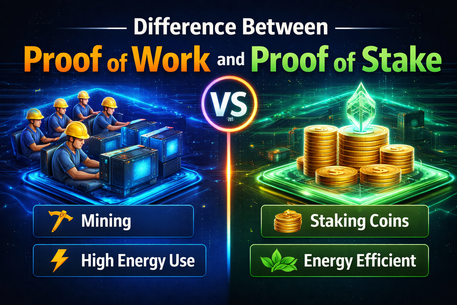 difference between proof of work and proof of stake