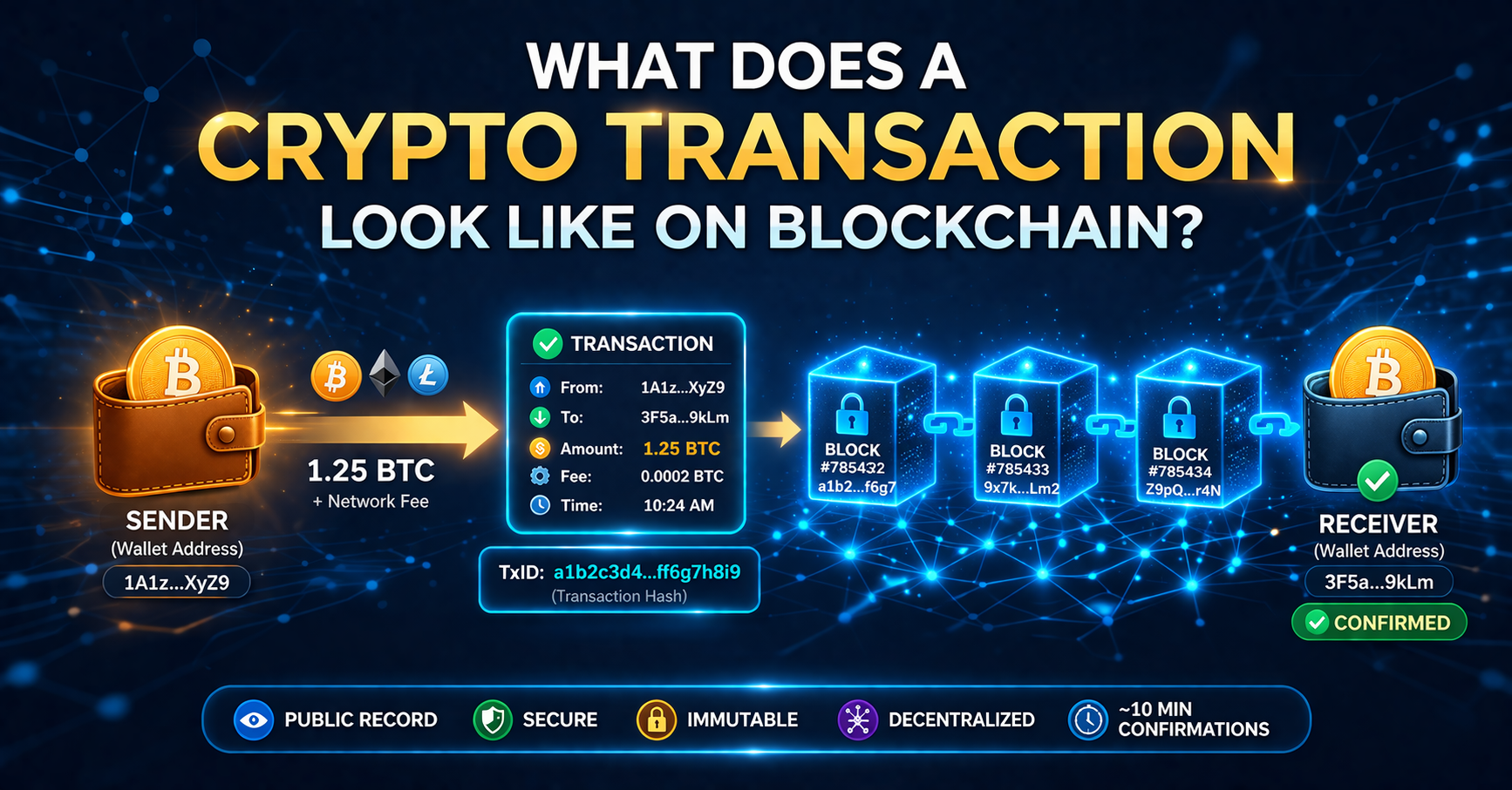 what does a crypto transaction look like on blockchain